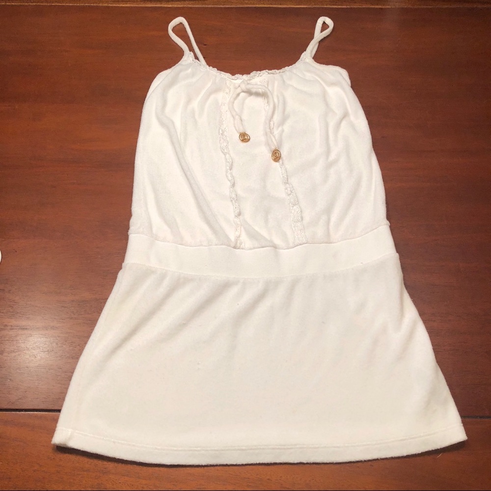 Juicy Couture white terry cloth swim coverup